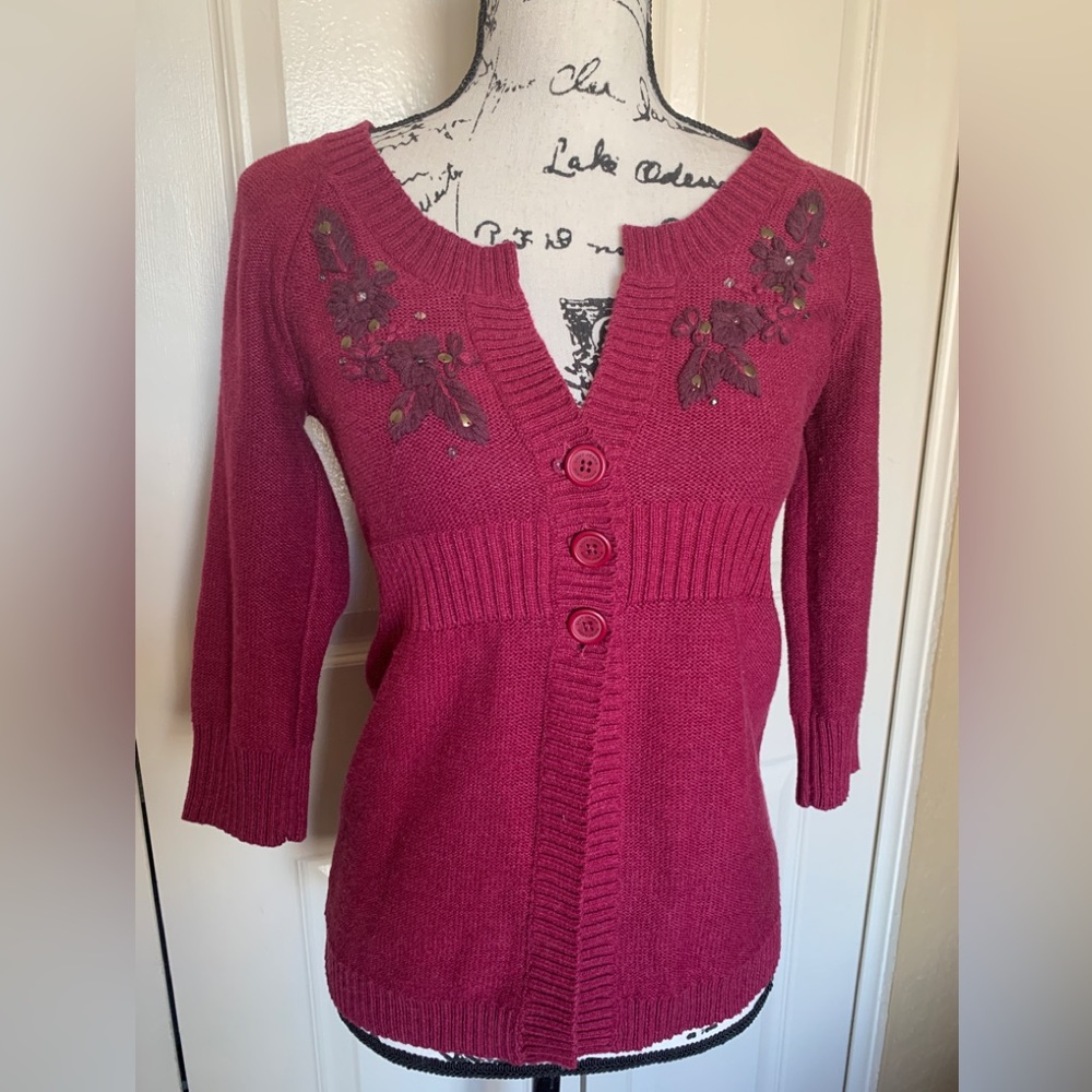 DKNY Jeans Cranberry Colored Sweater